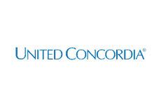 United Concordia logo in blue text on white background.