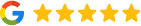 Google five-star rating display with yellow stars for Dr. Joseph LaPonzina Orthodontics
